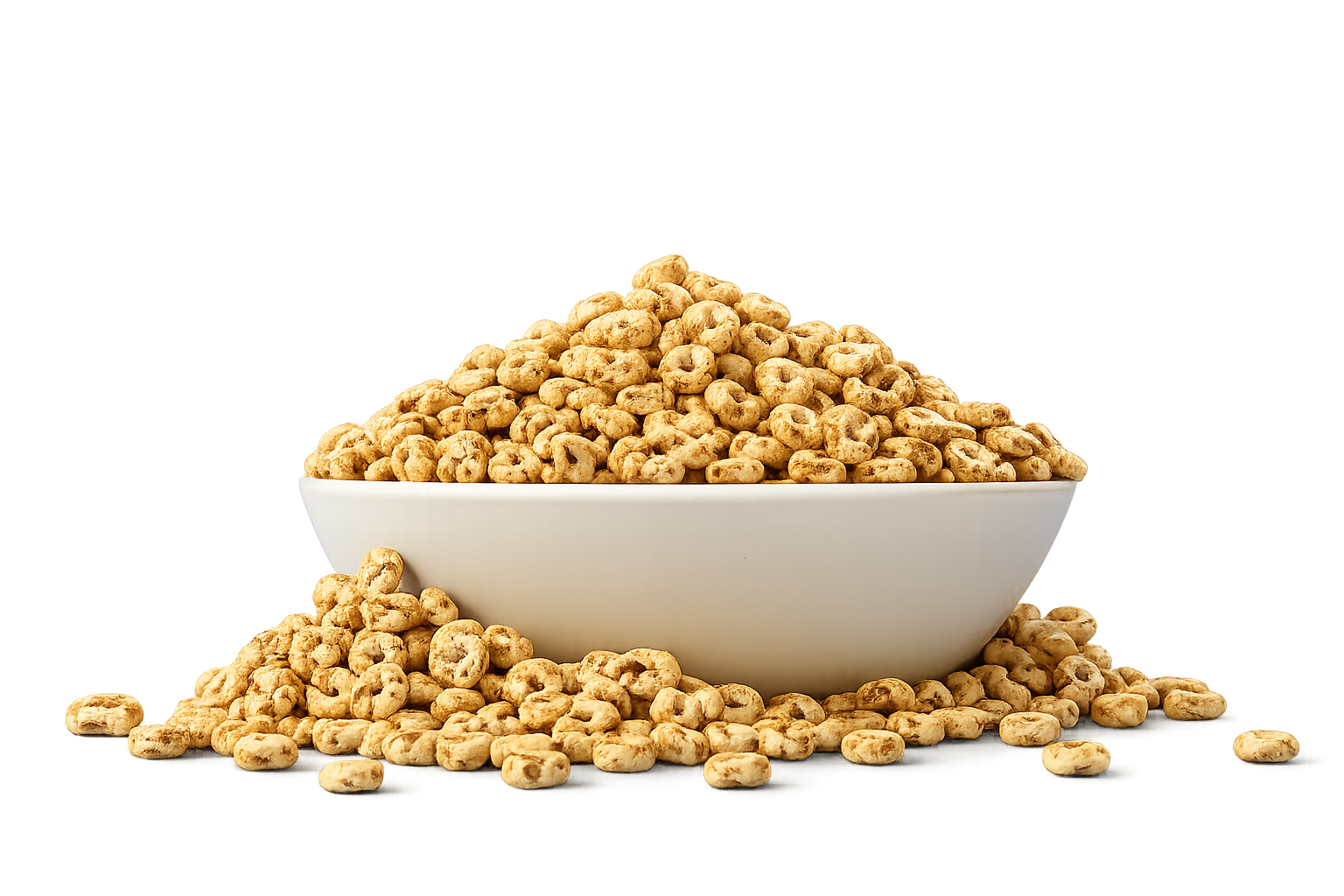 An overflowing bowl of Steady Eddy's cereal